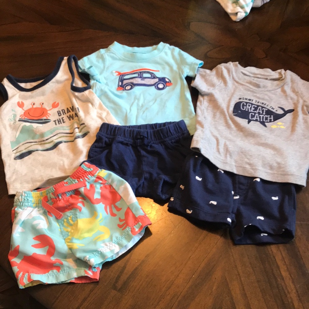 3 beach themed outfits-3 month boy